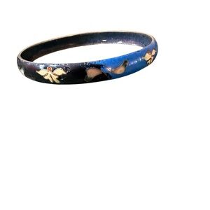 Abstract Blue Two Toned Bangle Bracelet OS